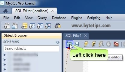 open sql file in workbench